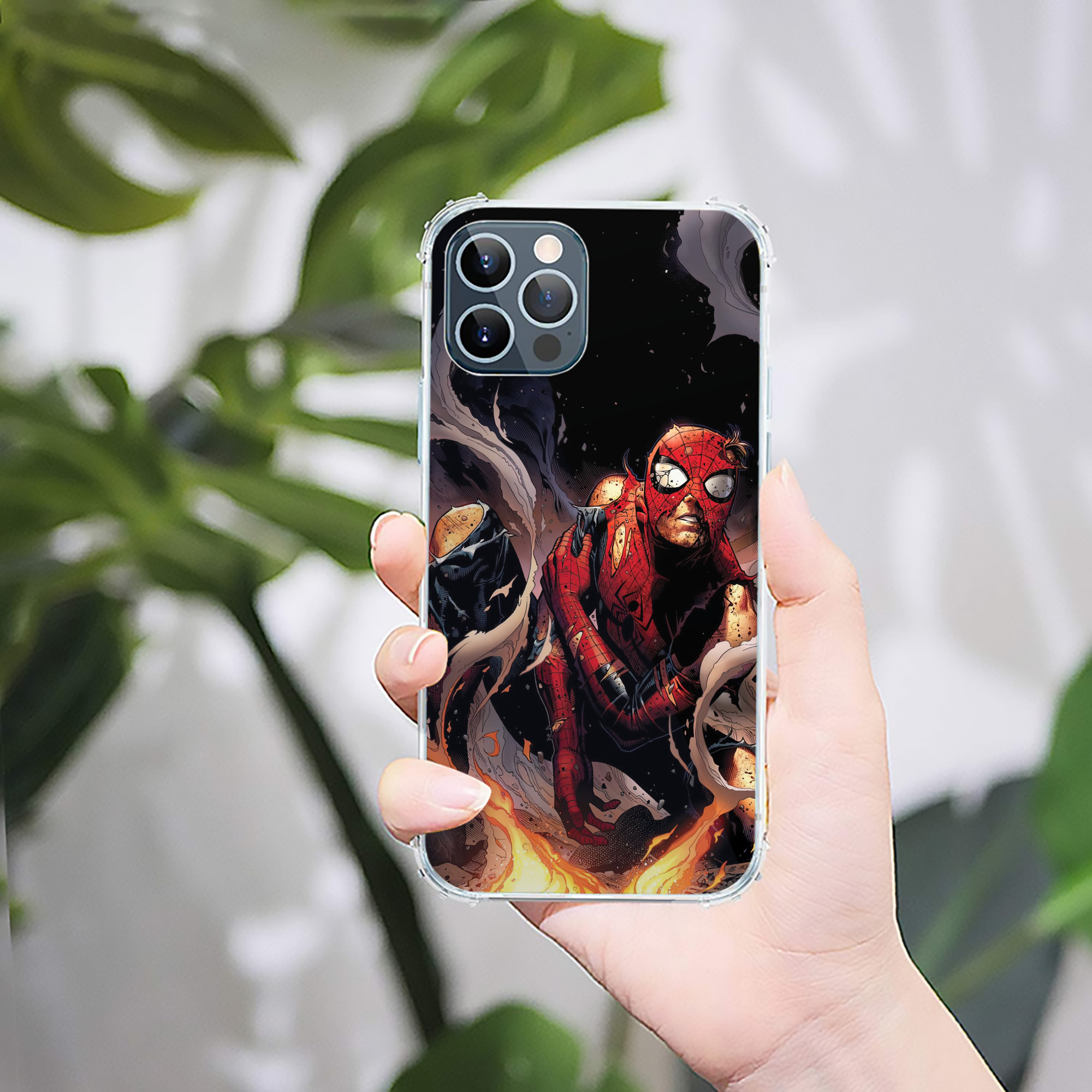 （画像用） Spider Man スパイダーマン 【iPhone 12シリーズ対応】透明スマホケース（クリアソフトケース）